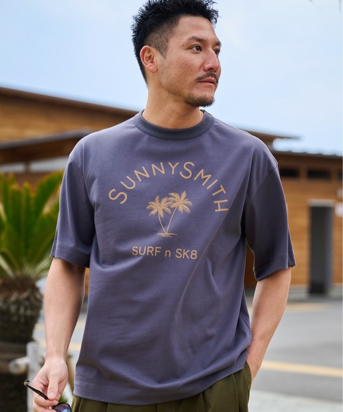 「Sunny Smith」 半袖Tシャツ MEDIUM ホワイト メンズ_画像9