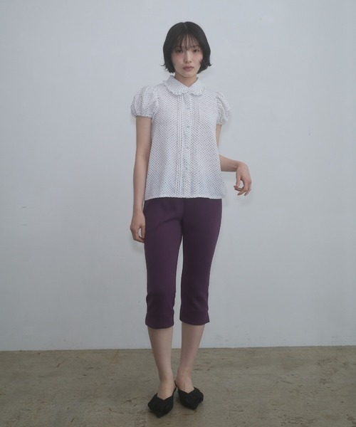 FEKETE（フェケテ） ブラウス シャツ 半袖 dot frill puff sleeve
