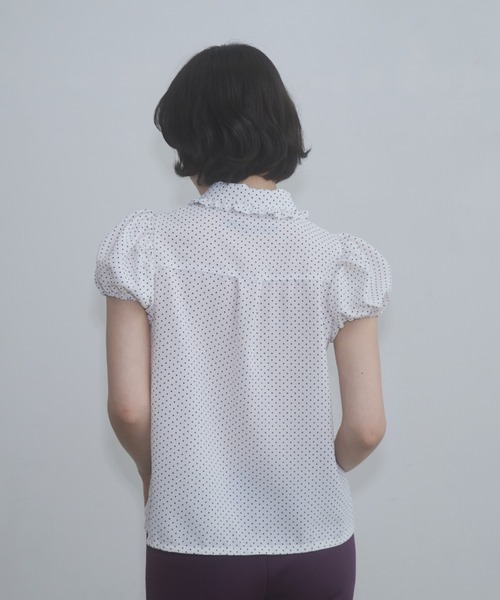 トップス fekete dot frill puff sleeve blouse FEKETE（フェケテ） ブラウス シャツ dot frill puff sleeve blouse