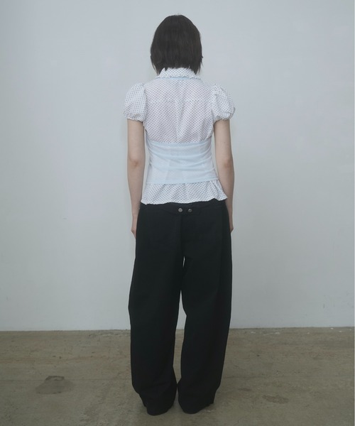 FEKETE（フェケテ） ブラウス シャツ dot frill puff sleeve blouse