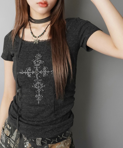 SPINNS（スピンズ） tシャツ 半袖 「セットアイテム」タイ付きピタ