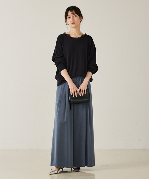 「qualite」 イージーパンツ 36 ブルー レディース_画像3