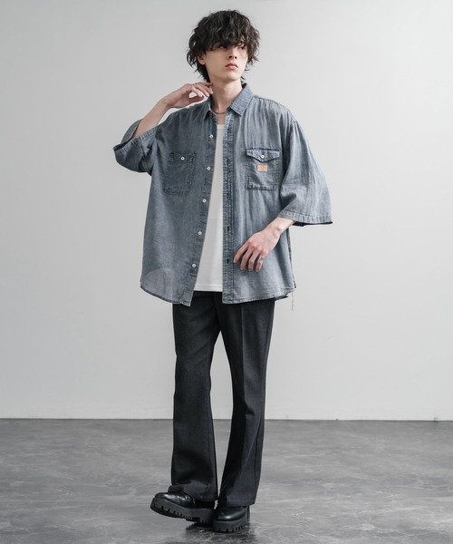 KRIFF MAYER（クリフメイヤー） 七分袖 シャツ オーバーサイズエアー