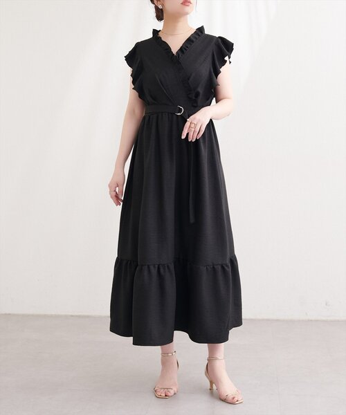 natural couture ワンピース フリルカシュクールワンピース : ZOZOTOWN