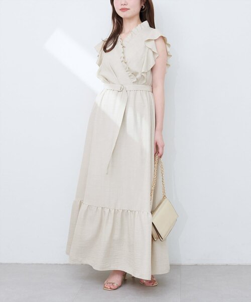 natural couture ワンピース フリルカシュクールワンピース : ZOZOTOWN
