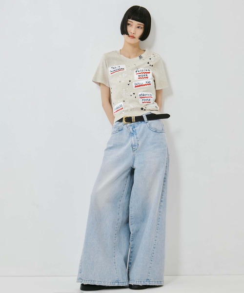 tシャツ 「MIHARA YASUHIRO/ミハラヤスヒロ」EMBELLISHED STICKER TEE/エンベリッシュドステッカーT レディースの画像