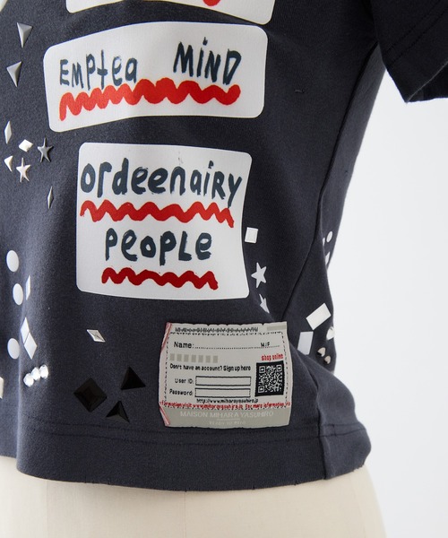 tシャツ 「MIHARA YASUHIRO/ミハラヤスヒロ」EMBELLISHED STICKER TEE/エンベリッシュドステッカーT レディースの画像