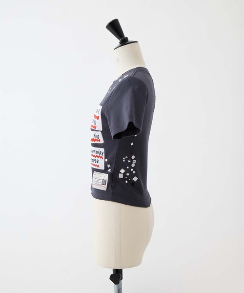 tシャツ 「MIHARA YASUHIRO/ミハラヤスヒロ」EMBELLISHED STICKER TEE/エンベリッシュドステッカーT レディースの画像