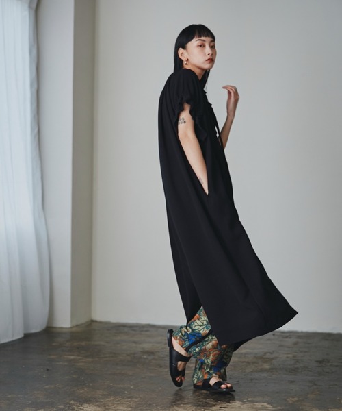 「mici」 半袖ワンピース ONE SIZE オレンジ レディース_画像2