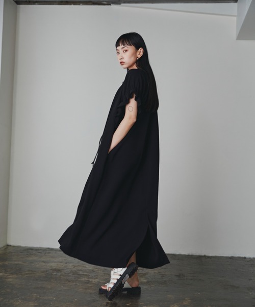 「mici」 半袖ワンピース ONE SIZE オレンジ レディース_画像4