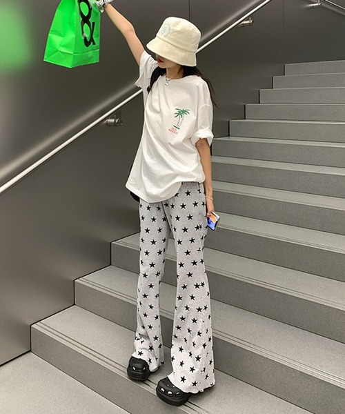 「MEMECLE」 イージーパンツ M グレー レディース_画像2