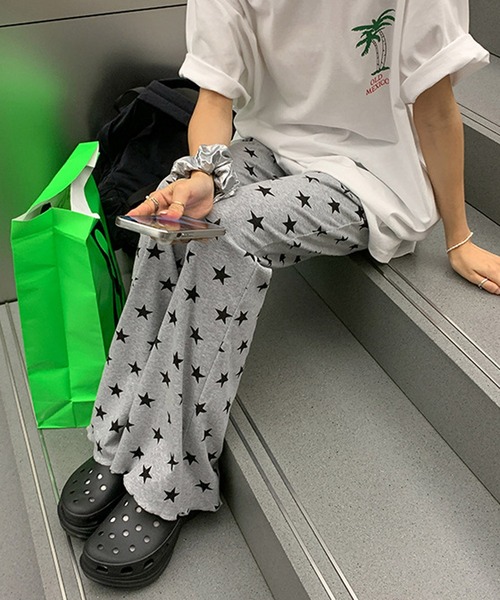「MEMECLE」 イージーパンツ M グレー レディース_画像4