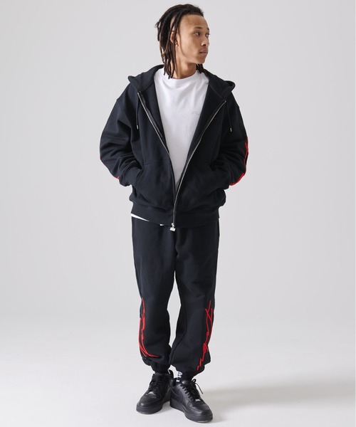 「FUBU」 ジップアップパーカー L ブラック メンズ_画像2