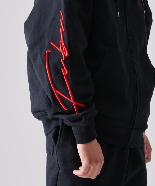 「FUBU」 ジップアップパーカー L ブラック メンズ_画像7