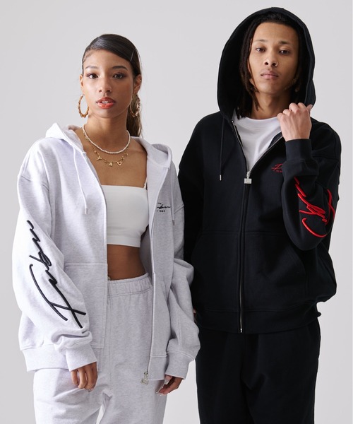 「FUBU」 ジップアップパーカー L ブラック メンズ_画像9
