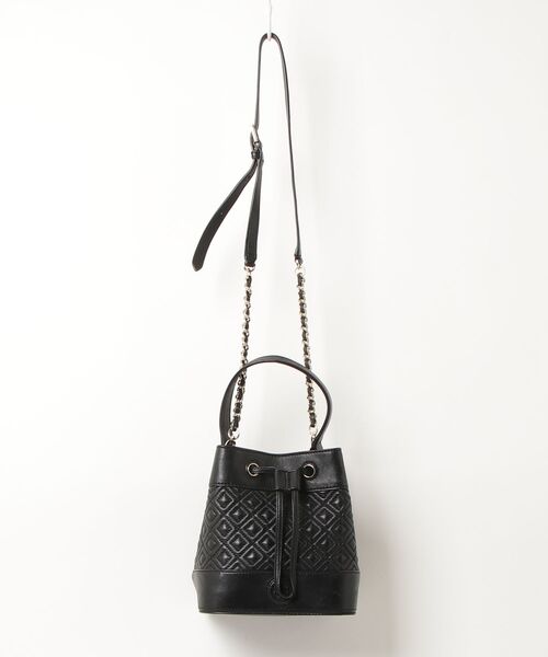 美品 トリーバーチ 編み込みレザー 2WAY バッグ 黒 TORY BURCH（トリーバーチ） 2WAYバッグ - ブラック レディース