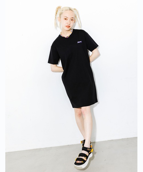 「X-girl」 Tシャツワンピース S ブラック レディース_画像6