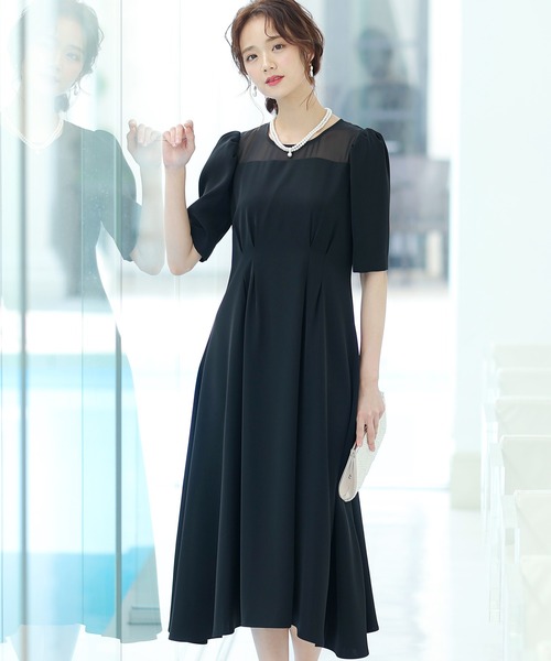 だけのアレ ドレス 通販 Paypayモール ロング 袖ありフォーマルパフスリーブセレモニー結婚式