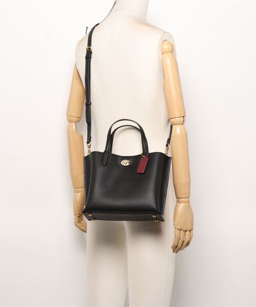 【超美品】コーチ トートバッグ バッグ レディース ウィロウ ブラック COACH トートバッグ ウィロウ トート 24 レディース : ZOZOTOWN