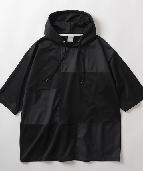 異素材カーブ切替半袖ワイドTシャツカットソー 06-2818
