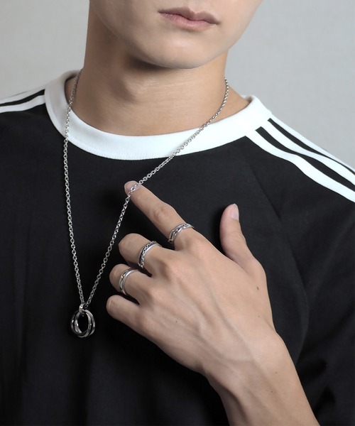 SBG by 7JEWELRY アレルギー対応 ネックレス SBG 3連リングネックレス