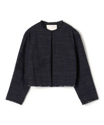 【新品未使用】BALLSEY ロングスラブツイード クルーネックジャケット Ballsey ジャケット ノーカラージャケット ロングスラブツイード