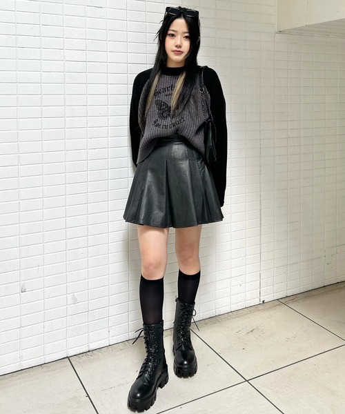LOHEN スカートパンツ　黒　フリーサイズ LOHEN スカートパンツ黒フリーサイズ
