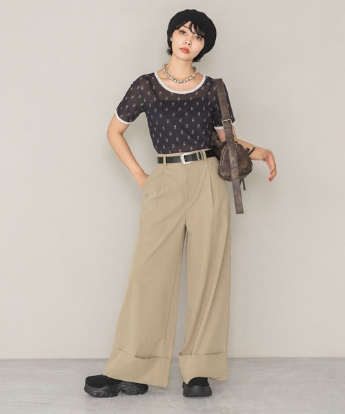 いう商品 PAGEBOY（ページボーイ） ワイドパンツ パンツ ピケロールアップワイド