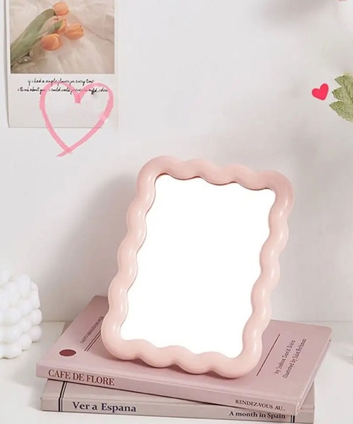 【美品】Francfranc リナ ウォールミラー 壁掛け 鏡 ピンクゴールド リナ ウォールミラー ピンクゴールド | Francfranc（フラン
