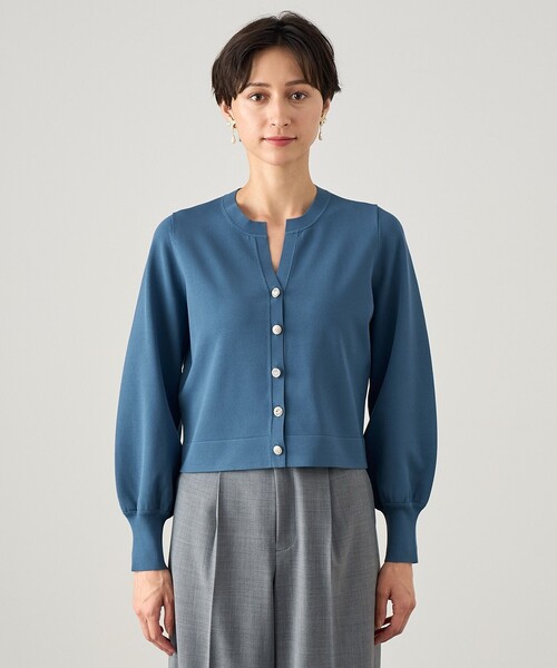 ANAYI アソート釦 キーネック カーディガン ANAYI（アナイ） カーディガン アソート釦キーネック カーディガン
