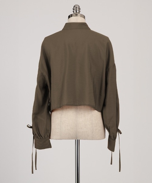 ブラウス シャツ シャーリングショートシャツ レディース シャーリングショートシャツ（シャツ/ブラウス）｜miette