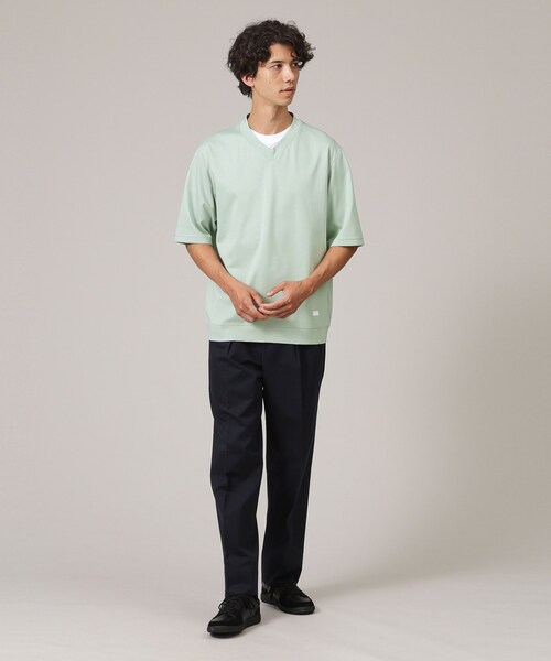 TAKEO KIKUCHI tシャツ Vネック フェイクレイヤード カットソー