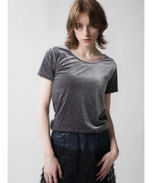 tシャツ RHINESTONE VELOR TOPS レディース : ZOZOTOWN Yahoo!店