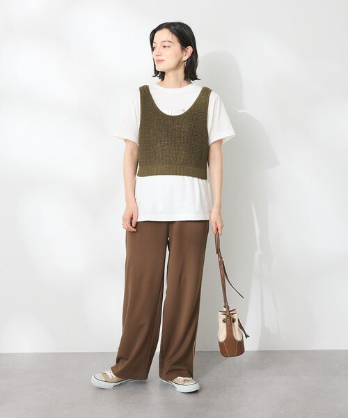 ◆ boohoo ◆レギュラーラダーオープンステッチニットベスト セール】 モスステッチ バックオープンベスト （ニット