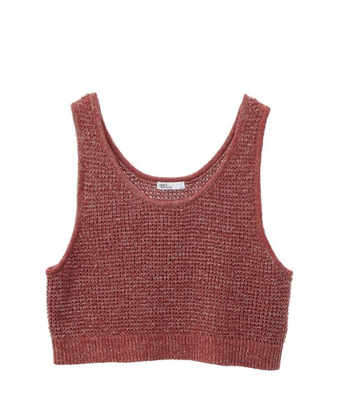 CRAFT STANDARD BOUTIQUE ベスト ジレ ワッフル編み短丈ニット
