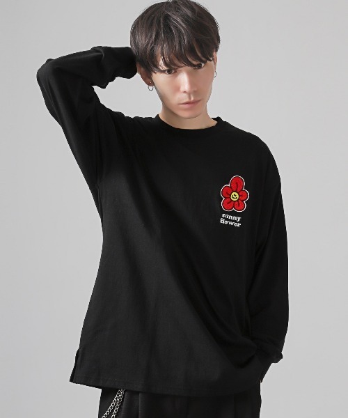 LUXSTYLE（ラグスタイル） tシャツ ワンポイントフラワーサガラ刺繍