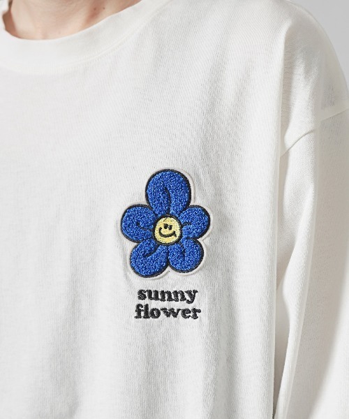 LUXSTYLE（ラグスタイル） tシャツ ワンポイントフラワーサガラ刺繍