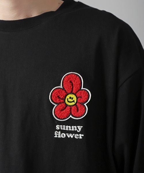 美品☆Supreme ワンポイントロゴ 花柄 刺繍 ロンT フラワー長袖Tシャツ tシャツ 刺繍 ワンポイント グラフィック ロンT ロゴ ハート 黒ネコ