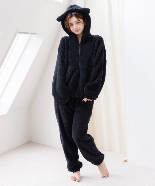 Dita（ディータ） パジャマ ルームウェア ぷっくり耳付き。ねこ耳