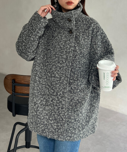 BUFFALOBOBS２連バックルスタンドネックファーコート LUCCA(ルッカ)レザー ライダース ロングコート BUFFALO BOBS