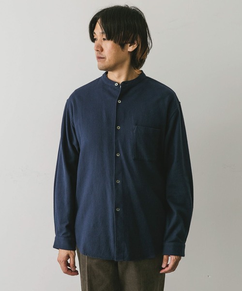 アーペーセー A．P．C． バンドカラーシャツ 23311-73121 ネイビー サイズ：XS A.P.C. アーペーセー A．P．C． バンドカラーシャツ 23311-73121