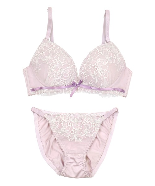 Tika ブラジャー ショーツセット 下着フラワーチュールレース