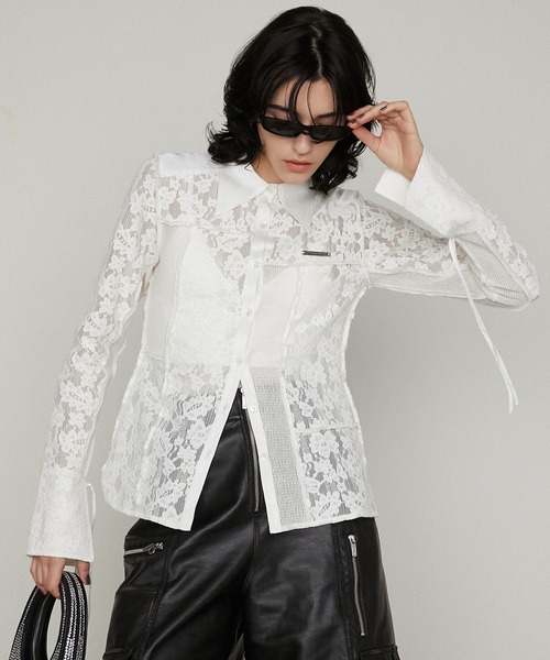 トップス PRANK PROJECT lace shirt PRANK PROJECT lace shirt WHITE