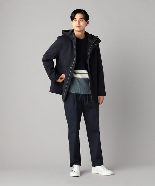 【新品タグ付き】COMME CA MEN ナイロンツイル　メランジカラースラックス　ネイビー　S 定価¥23,100の品 COMME CA MEN - 新品 コムサMEN ナイロンツイル メランジカラー