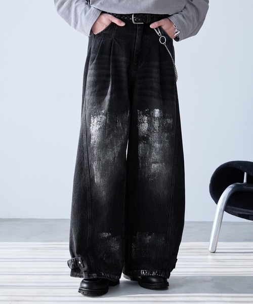 Spielio ジーンズ 「Spielio」Vintage like foil print denim