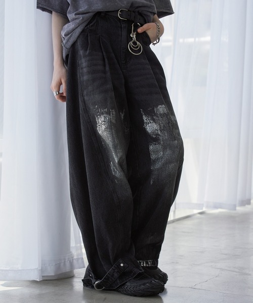 Spielio ジーンズ 「Spielio」Vintage like foil print denim