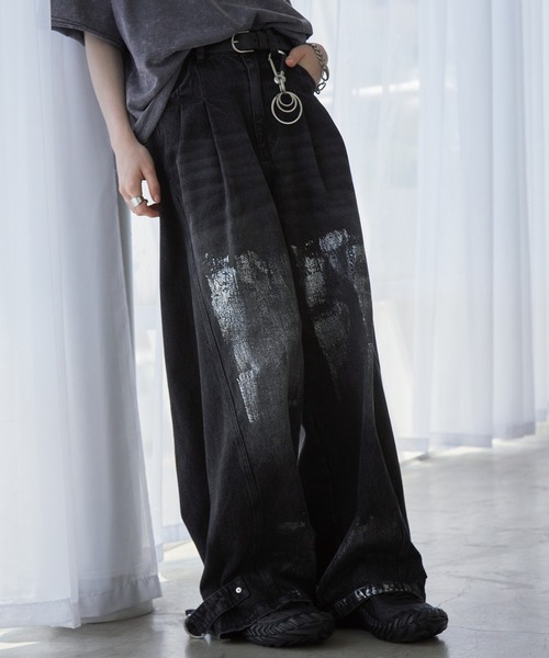 Spielio ジーンズ 「Spielio」Vintage like foil print denim