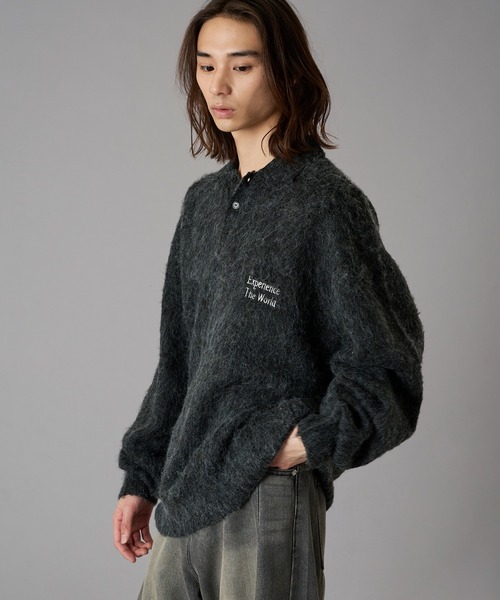 kutir セーター ニット MOHAIR BLEND KNIT POLO/モヘアブレンド