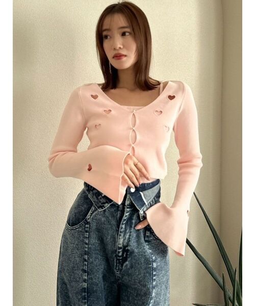 dazzlin♡ニット dazzlin（ダズリン）の「オーバーカラーZIPニットトップス（ニット