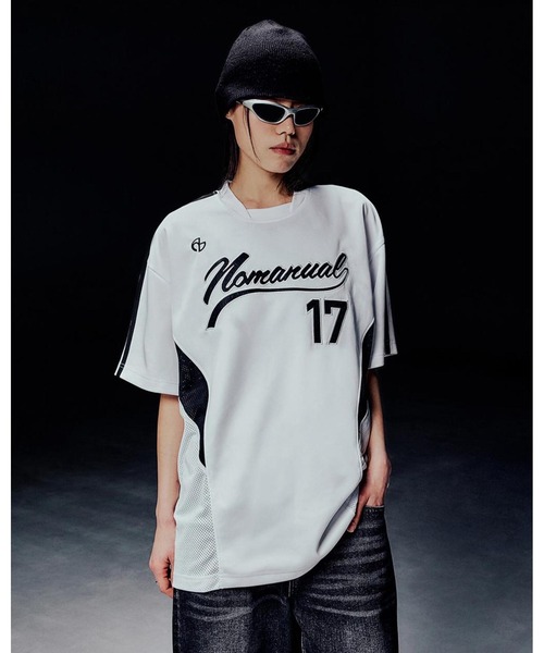 tシャツ A'GEM/9 × .kom「NOMANUAL/ノーマニュアル」SWEEP BASEBALL JERSEY/スウィープ ベースボールジャージ NOMANUAL tシャツ A'GEM/9 × .kom「NOMANUAL/ノーマニュアル
